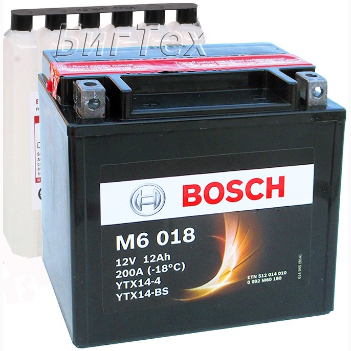 Мото аккумулятор Bosch M6 018 12 Ач (YTX14-BS)
