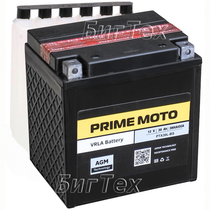 Мото аккумулятор PRIME MOTO YIX30L-BS AGM 30 Ач