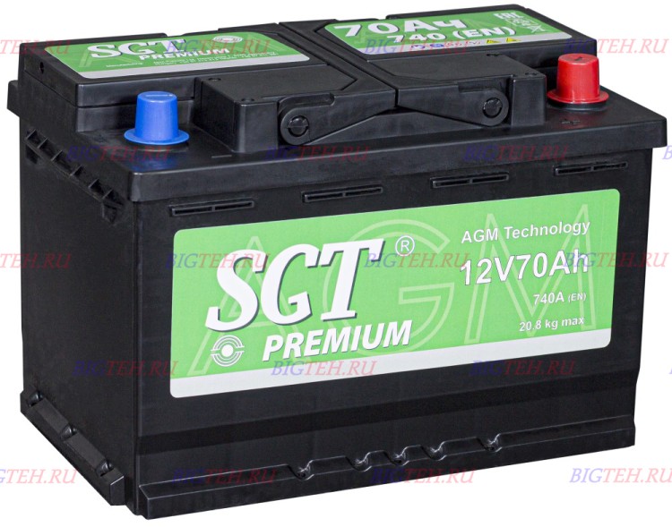 Аккумулятор автомобильный SGT AGM 70Ач 740А...