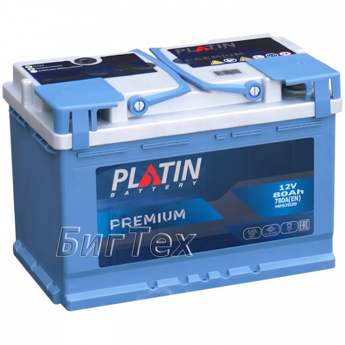 Аккумулятор автомобильный PLATIN PREMIUM L3, 80 Ah