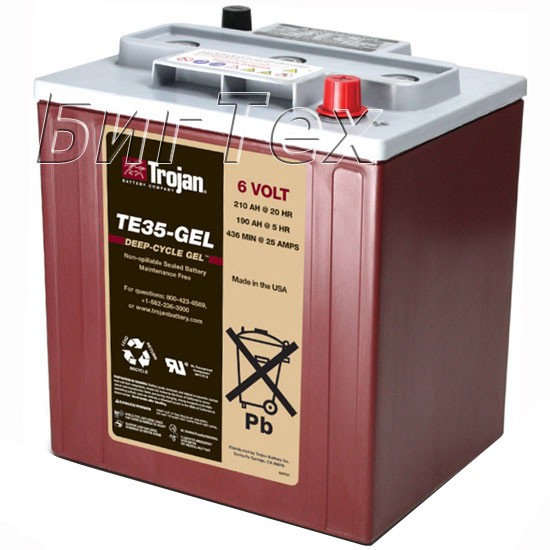 Аккумулятор тяговый Trojan TE35-GEL, 210 А/ч (6...