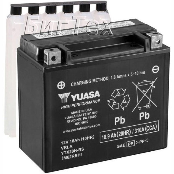 Мото аккумулятор YUASA AGM YTX20-BS 18.9 Ач