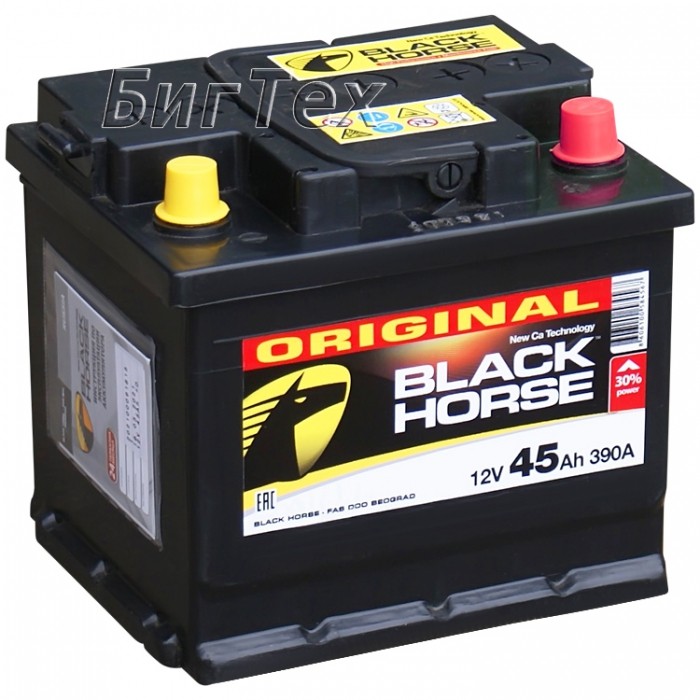 Аккумулятор автомобильный BLACK HORSE 44 Ач