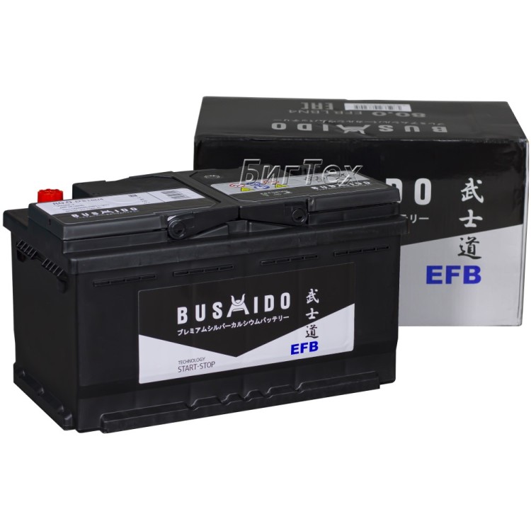 Аккумулятор автомобильный BUSHIDO EFB LB4 80Ач...