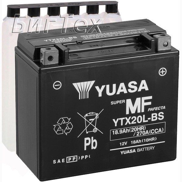 Мото аккумулятор YUASA AGM YTX20L-BS 18.9 Ач