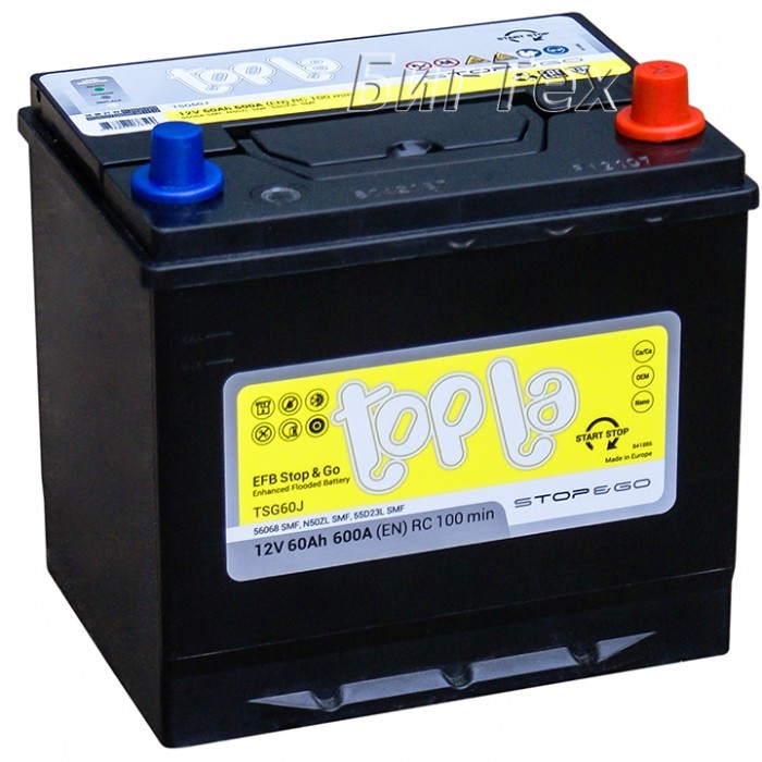 Аккумулятор автомобильный Topla EFB Stop Go 65...