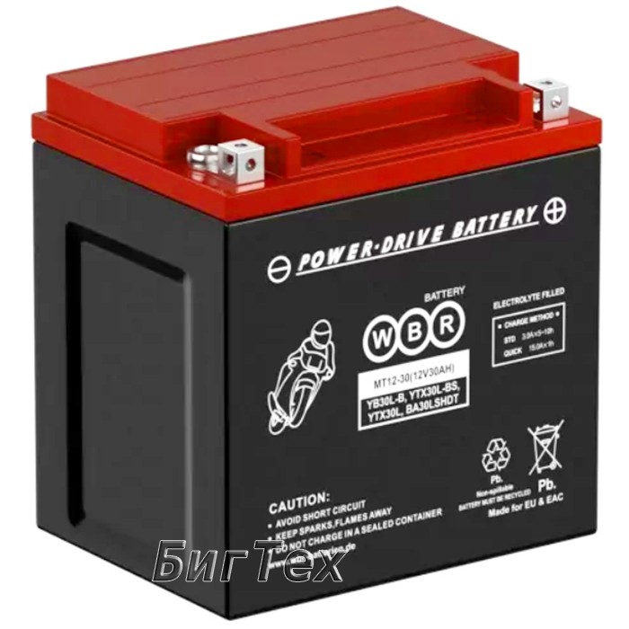 Мото аккумулятор WBR HPS12-30 AGM 30 Ач (YIX30L)