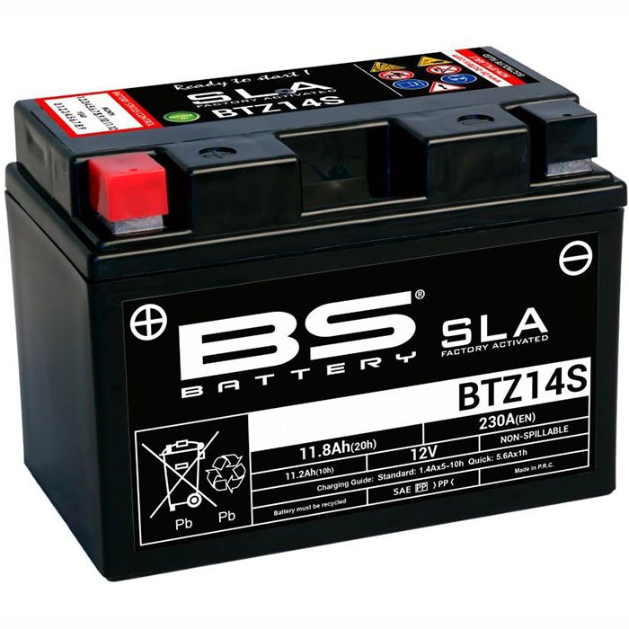 Мото аккумулятор BS BTZ14S SLA 11.8Ah (YTZ14S)