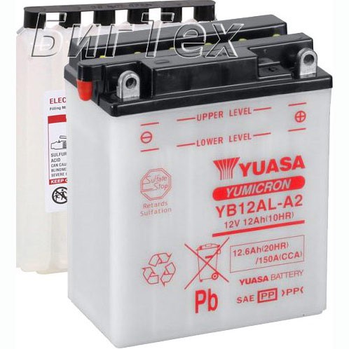 Мото аккумулятор YUASA YB12AL-A2, 12.6 Ач