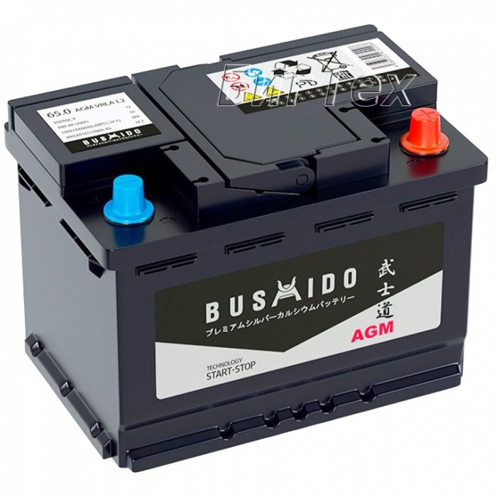 Аккумулятор автомобильный BUSHIDO AGM Start...