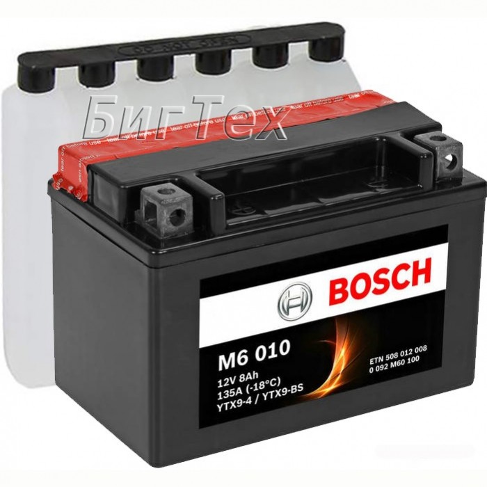 Мото аккумулятор Bosch M6 010 8Ач (YTX9-BS)
