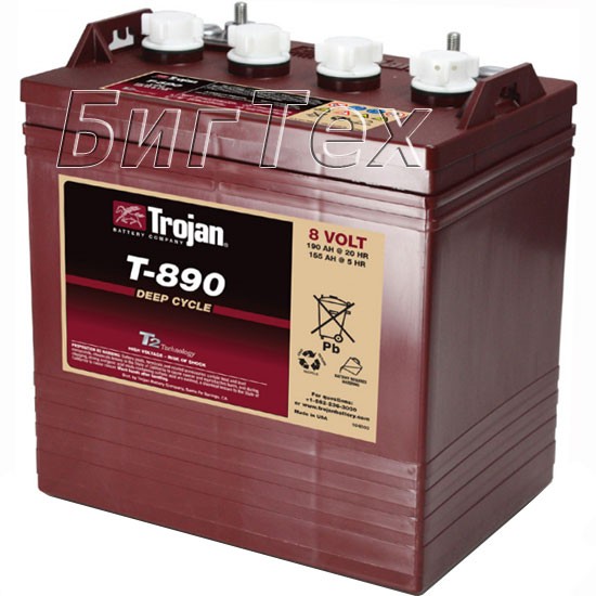Аккумулятор тяговый Trojan T-890, 190 А/ч (8...
