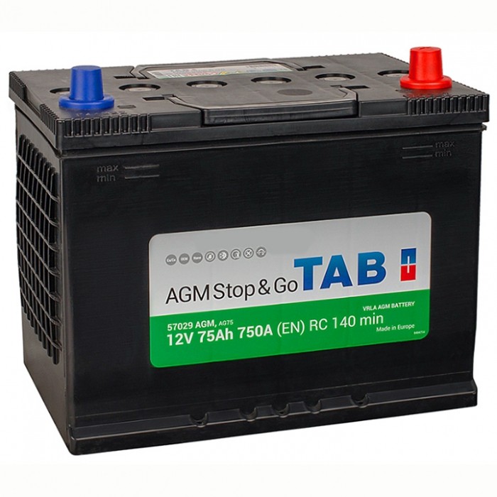 Аккумулятор автомобильный TAB AGM ASIA 75 Ач...