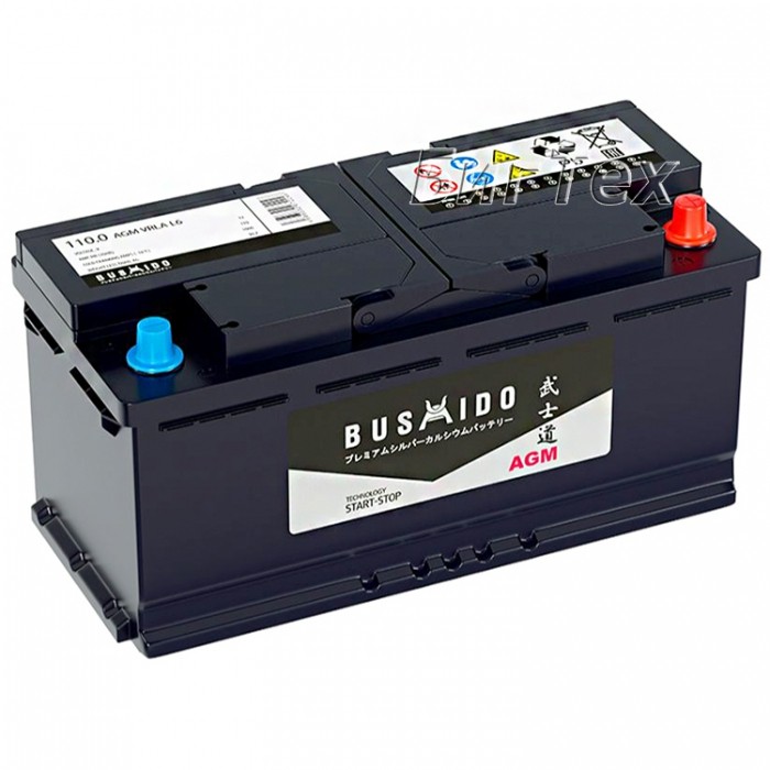Аккумулятор автомобильный BUSHIDO AGM Start...