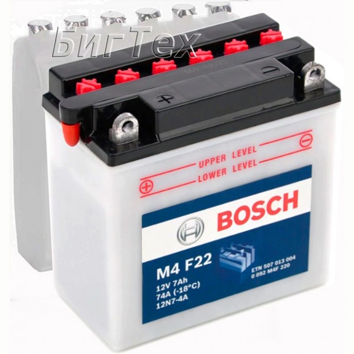 Мото аккумулятор BOSCH M4 F22 7 Ач (12N7-4A)