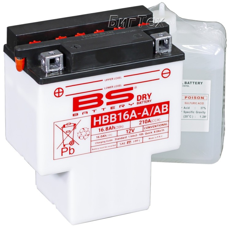 Мото аккумулятор BS HBB16A-A 16Ач 210А п.п.