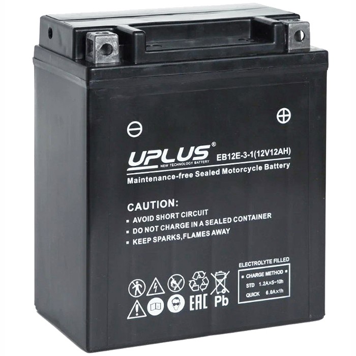 Мото аккумулятор UPLUS EB12E-3-1 AGM 12 Ач...