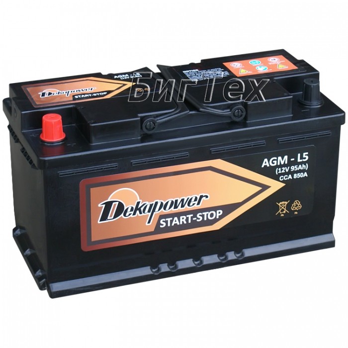 Аккумулятор автомобильный DEKAPOWER AGM-L5, 95...