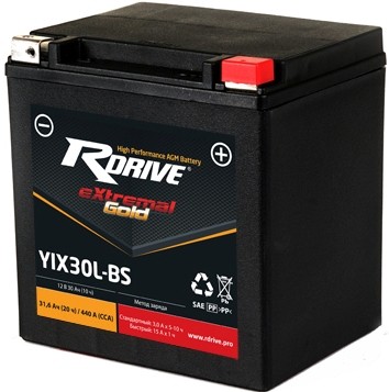 Мото аккумулятор RDrive Gold YIX30L-BS AGM 31.6 Ач