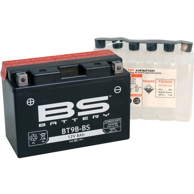 Мото аккумулятор BS BT9B-BS 8 Ач (YT9B-BS)