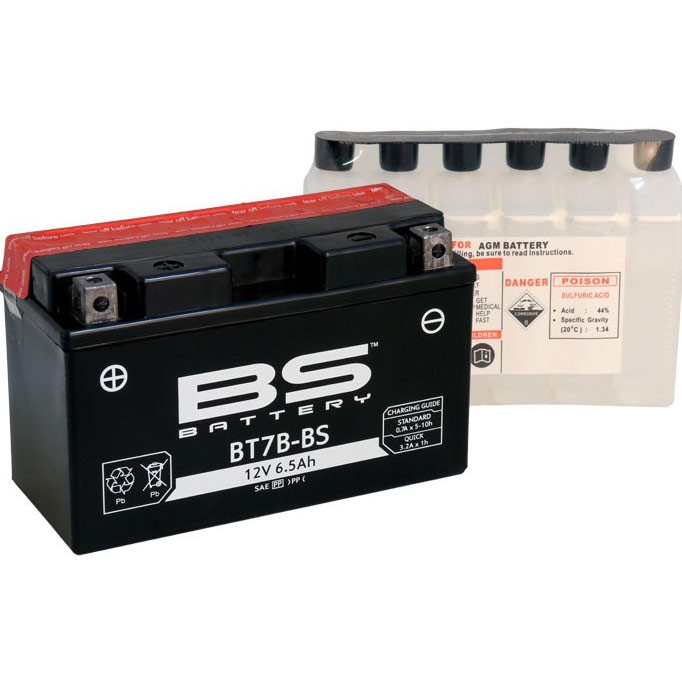 Мото аккумулятор BS BT7B-BS 6.5 Ач (YT7B-BS)