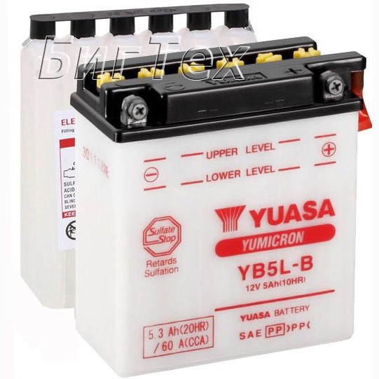 Мото аккумулятор YUASA YB5L-B 5 Ач (12N5-3B)