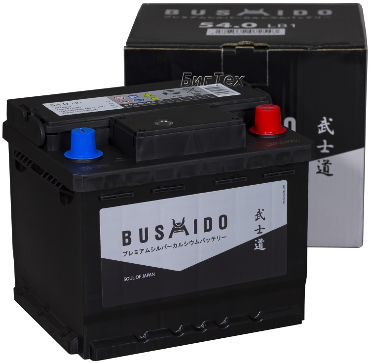 Аккумулятор автомобильный BUSHIDO SJ L1B 54Ач...