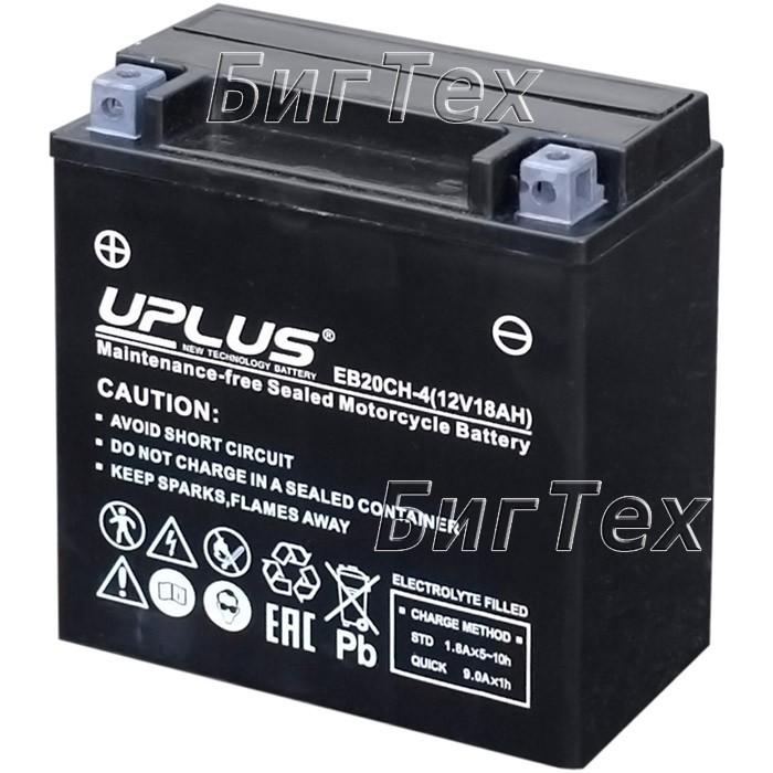 Мото аккумулятор Uplus EB16-4 AGM 14 Ач (YTX16)
