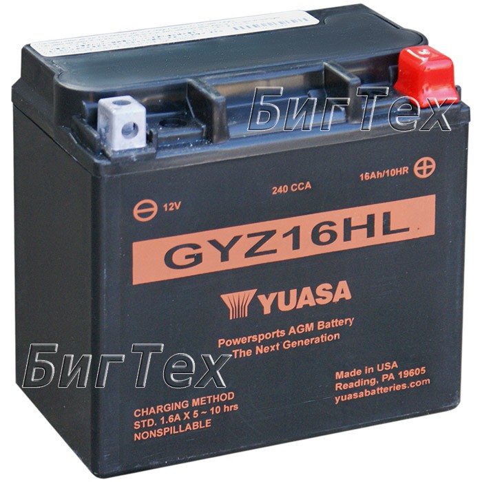 Мото аккумулятор YUASA AGM GYZ16HL 16 Ач