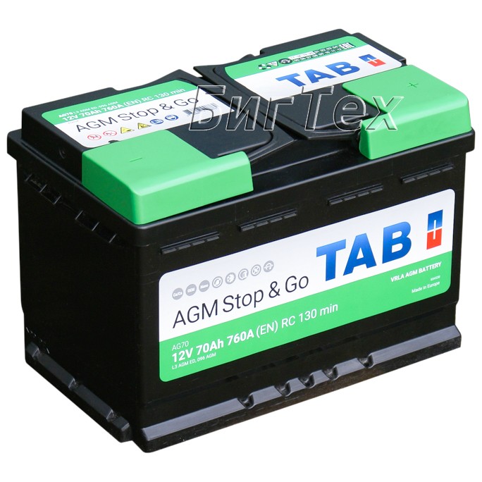 Аккумулятор автомобильный TAB AGM Stop Go L3,...