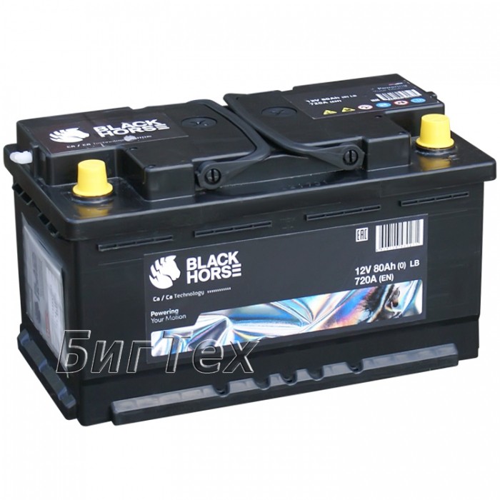 Аккумулятор автомобильный BLACK HORSE 80 Ач...