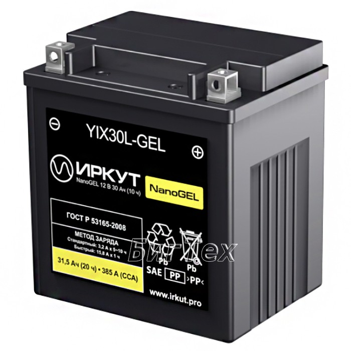 Мото аккумулятор ИРКУТ YIX30L-GEL 31.5 Ач