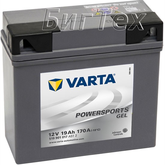 Мото аккумулятор VARTA Powersports Gel 519901,...
