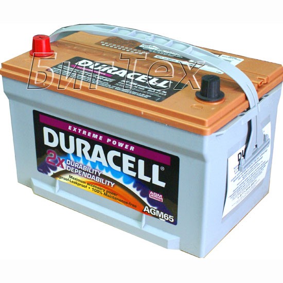 Аккумулятор автомобильный Duracell AGM65, 75 Ah