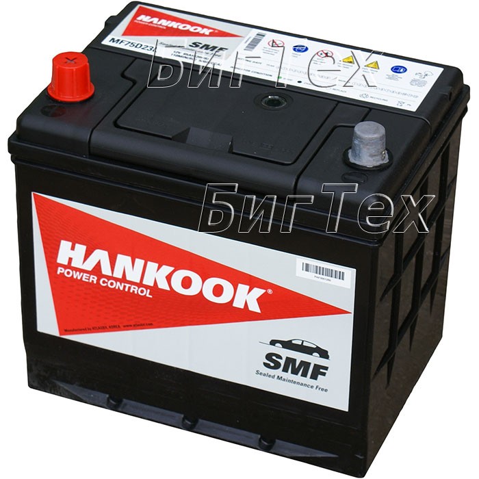 Аккумулятор автомобильный HANKOOK 75D23R 65 Ач