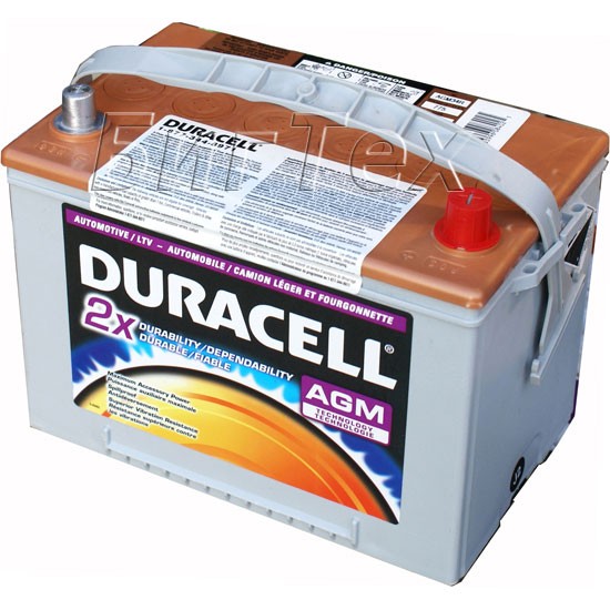 Аккумулятор автомобильный Duracell AGM34R*, 75 А/ч