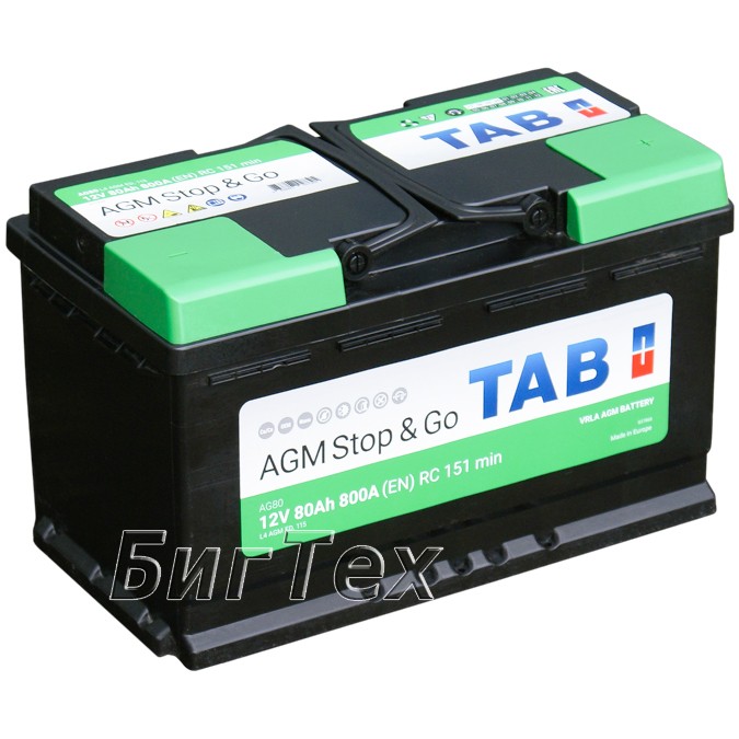 Аккумулятор автомобильный TAB AGM Stop Go L4,...