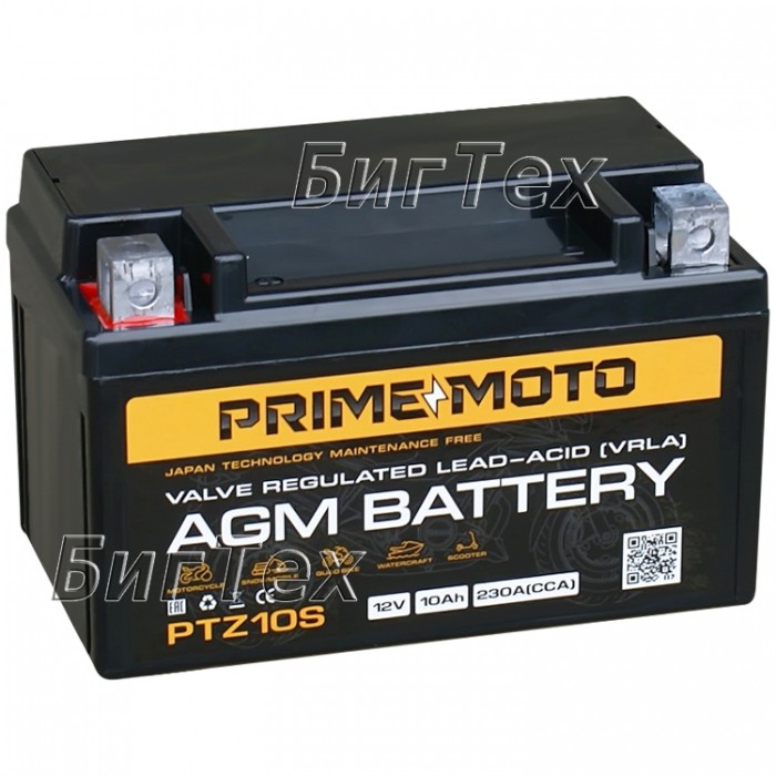 Мото аккумулятор PRIME MOTO PTZ10S AGM 10 Ач